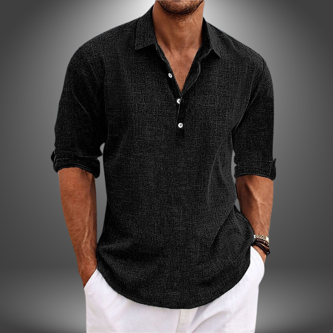 Lorenzo | Elegante Camicia in Cotone e Lino per Ogni Occasione
