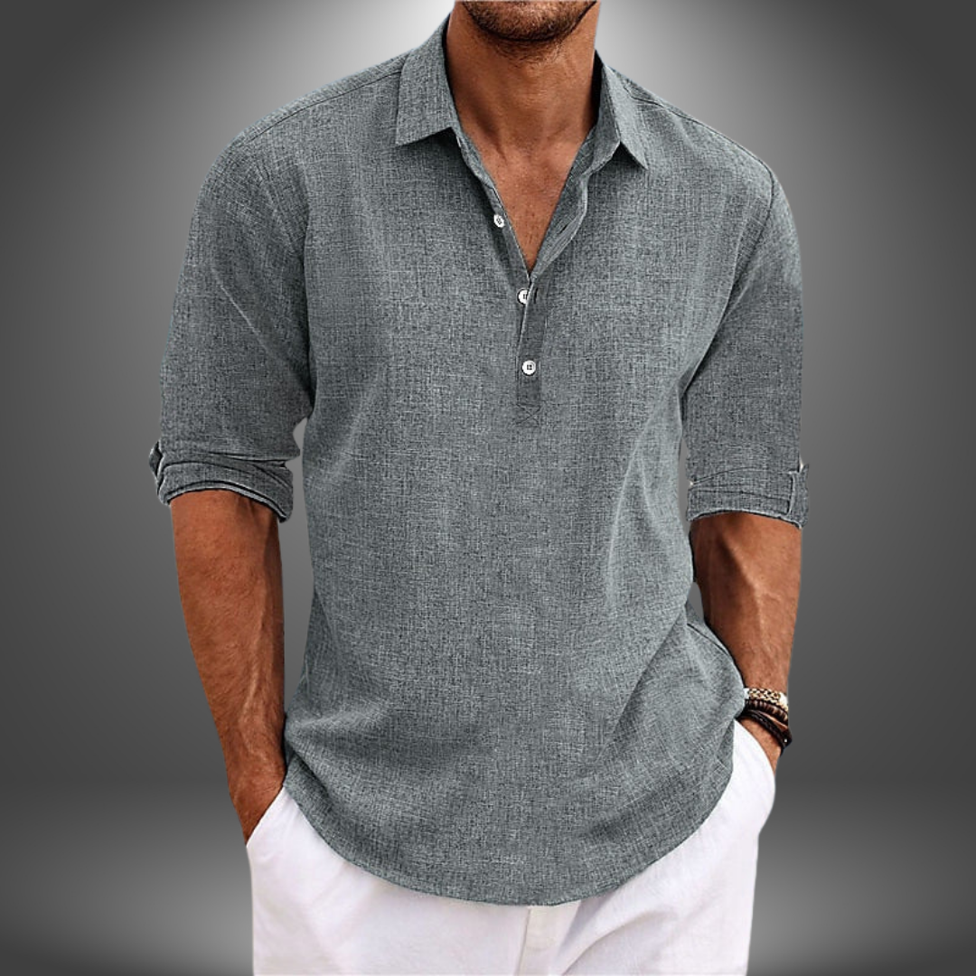 Lorenzo | Elegante Camicia in Cotone e Lino per Ogni Occasione